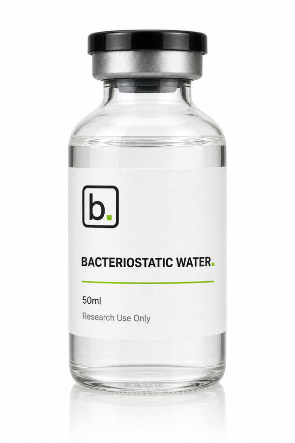 Bacteriostatic mixing water, 10ml multi-use vial with 0.9% benzyl alcohol, for reconstituting research peptides