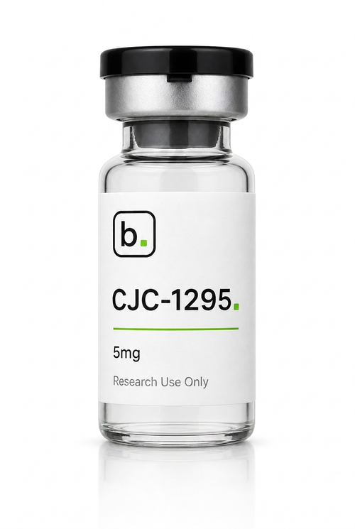 CJC-1295 peptide vial, 5mg / 3ml research-grade lyophilised powder, made and tested in the UK