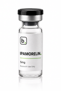 Ipamorelin peptide vial, 10mg / 5ml research-grade lyophilised powder, made and tested in the UK