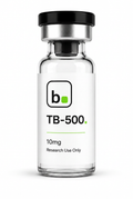 TB-500 peptide vial, 10mg / 5ml research-grade lyophilised powder, made and tested in the UK