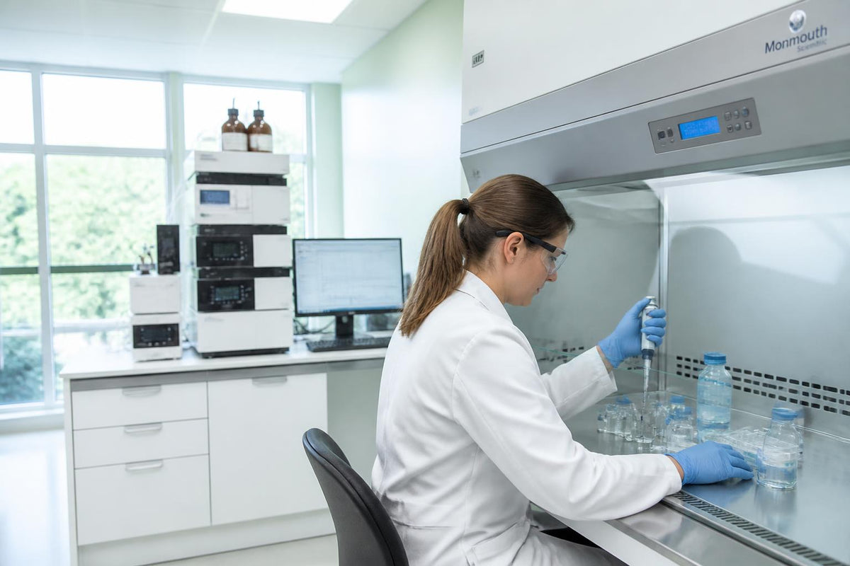 Peptide synthesis laboratory interior