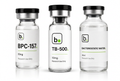 Recovery Stack: BPC-157 and TB-500 vials with bacteriostatic mixing water